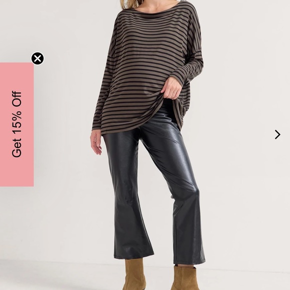 Hatch Maternity Faux Leather Cropped Mini Flares - Picture 1 of 5